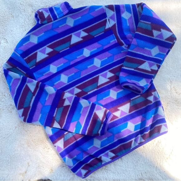 PATAGONIA Aztec arrival T Snap Synchilia Fleece Quarter Button Up Sz. M - Picture 3 of 5